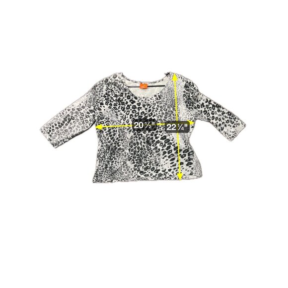 Hearts of Palm Leopard Print Long Sleeve Scoop Neck Top Size Large - Picture 7 of 8